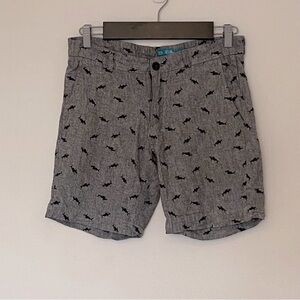 Gray Shark Print Men's Shorts